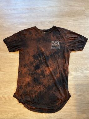 Blackcraft Cult Men’s L Acid Wash Short Sleeve Distressed Graphic T Shirt Goth